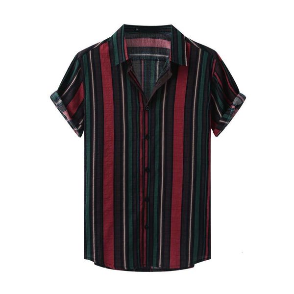 men shirt lapel neck short sleeve casual camisa masculina streetwear personality stripe printing beach shirts for men 2020, White;black
men shirt lapel neck short sleeve casual camisa masculina streetwear personality stripe printing beach shirts for men 2020, White;black