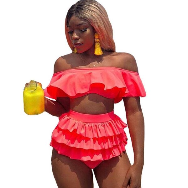 layered ruffles 2 pieces beach outfits summer women slash neck off the shoulder crop and mini skirt set swim suit vacation, Gray
layered ruffles 2 pieces beach outfits summer women slash neck off the shoulder crop and mini skirt set swim suit vacation, Gray