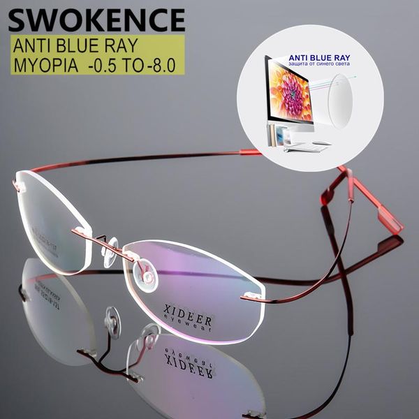 sunglasses swokence rimless blue light proof myopia glasses -0.5 to -8.0 men women titanium alloy prescription shortsighted spectacles f093, White;black
sunglasses swokence rimless blue light proof myopia glasses -0.5 to -8.0 men women titanium alloy prescription shortsighted spectacles f093, White;black