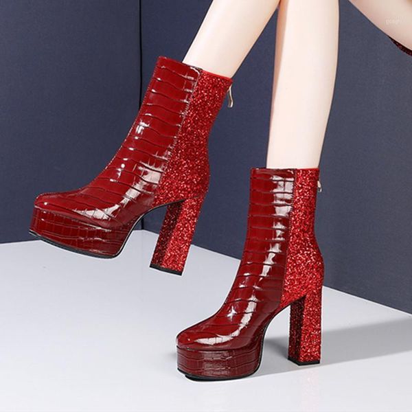 boots fashion super high heels platform genuine leather bling women's women pumps 2021 winter wedding party shoes woman1, Black
boots fashion super high heels platform genuine leather bling women's women pumps 2021 winter wedding party shoes woman1, Black