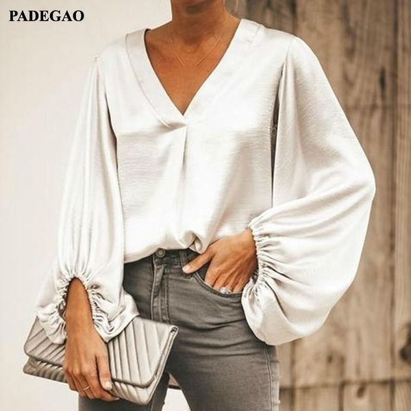 padegao fashion v-neck satin long sleeve blouse casual loose solid color office shirts elegant slim lantern sleeve pdg238, White
padegao fashion v-neck satin long sleeve blouse casual loose solid color office shirts elegant slim lantern sleeve pdg238, White