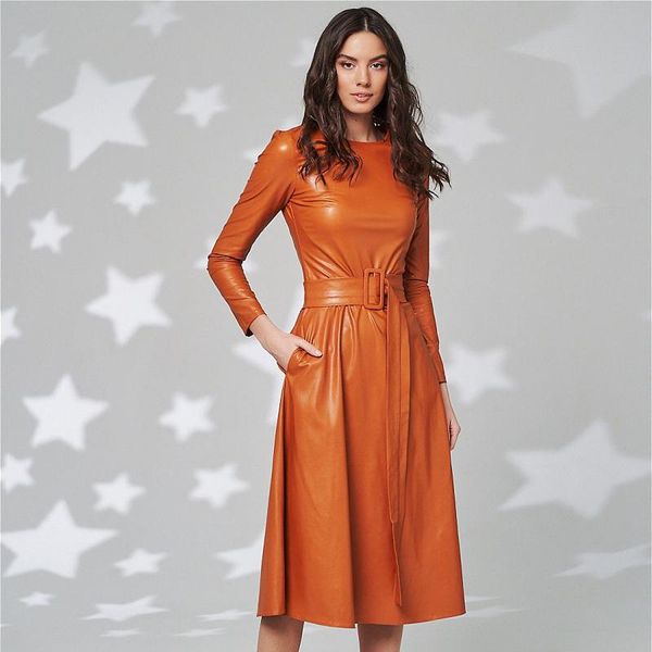women casual a line pu leather dress lady slim o neck long sleeve solid long dress autumn winter new fashion vintage belt, Black;gray
women casual a line pu leather dress lady slim o neck long sleeve solid long dress autumn winter new fashion vintage belt, Black;gray