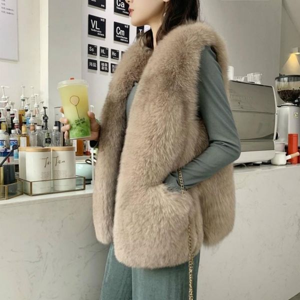 women's fur & faux 2021 winter women vests solid sleeveless thick short waistcoat female slim fashionable v-neck plus size clothes b19, Black
women's fur & faux 2021 winter women vests solid sleeveless thick short waistcoat female slim fashionable v-neck plus size clothes b19, Black