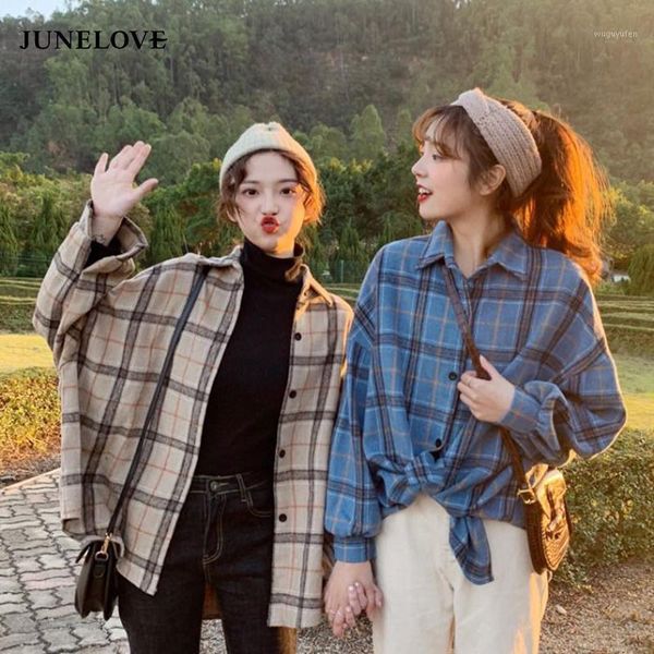 junelove women autumn long sleeve blouse shirts vintage loose female plaid blouse shirts casual street lady korean oversized, White
junelove women autumn long sleeve blouse shirts vintage loose female plaid blouse shirts casual street lady korean oversized, White