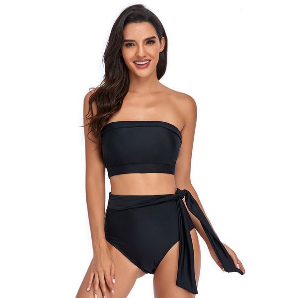 new 2021 high waist split plus size swimwear 2 piece set suit bathing bandeau swimsuit woman huuf, White;black
new 2021 high waist split plus size swimwear 2 piece set suit bathing bandeau swimsuit woman huuf, White;black