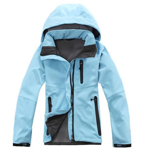 outdoor hiking jackets women windproof waterproof hooded softshell coats female camping climbing sports windbreaker, Blue;black 
outdoor hiking jackets women windproof waterproof hooded softshell coats female camping climbing sports windbreaker, Blue;black