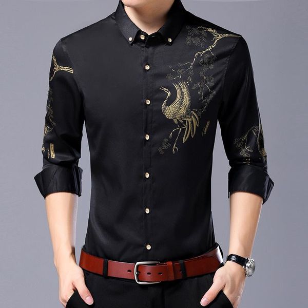 shirts men's casual vintage floral fashion long sleeve slim shirt business formal dress street party camisa masculina, White;black
shirts men's casual vintage floral fashion long sleeve slim shirt business formal dress street party camisa masculina, White;black