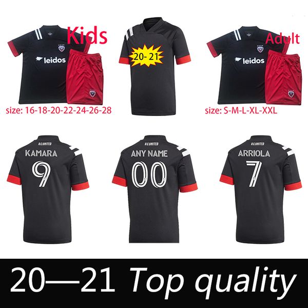 men+kids kit mls 2020 black home soccer jersey 20 21 washington dc united mls black football shirt customized uniforms, Black;yellow
men+kids kit mls 2020 black home soccer jersey 20 21 washington dc united mls black football shirt customized uniforms, Black;yellow