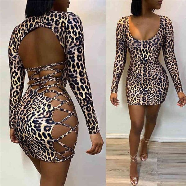 women leoapard print bandage dress clubwear backless hollow out bodycon slim dress party bodycon lace-up prncil mini, Black;gray
women leoapard print bandage dress clubwear backless hollow out bodycon slim dress party bodycon lace-up prncil mini, Black;gray