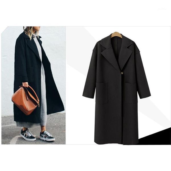 spring autumn women solid long sleeve casual outwear cardigan coat slim type female woolen overcoat1, Black
spring autumn women solid long sleeve casual outwear cardigan coat slim type female woolen overcoat1, Black
