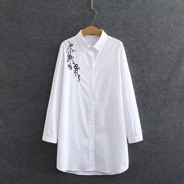 female size plus casual sleeve blouse releases complete floral cotton embroidered line vintage officewear long rmb3, White
female size plus casual sleeve blouse releases complete floral cotton embroidered line vintage officewear long rmb3, White