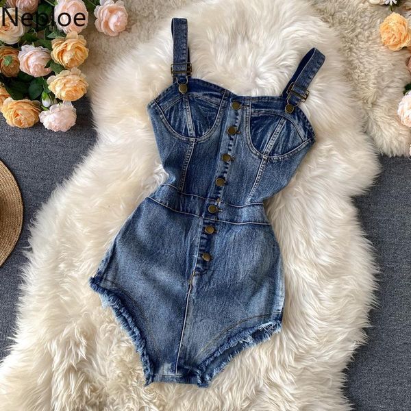 neploe denim jumpsuits women fashion single breasted slash neck sleeveless ladies playsuits elegant slim short bodysuit 1b6711, Black;white
neploe denim jumpsuits women fashion single breasted slash neck sleeveless ladies playsuits elegant slim short bodysuit 1b6711, Black;white