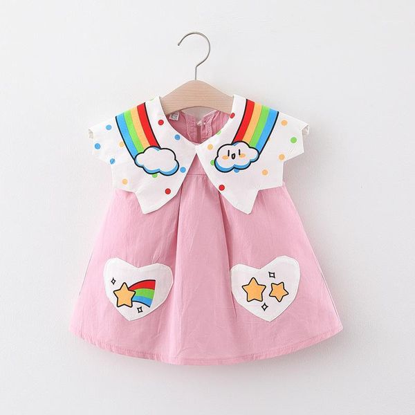 rainbow collar lovely toddler baby girls dress summer casual children's clothing kids dresses for girls elegant1, Red;yellow
rainbow collar lovely toddler baby girls dress summer casual children's clothing kids dresses for girls elegant1, Red;yellow