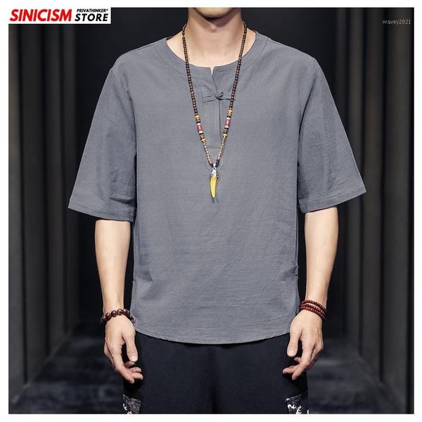 men's t-shirts sinicism store 2021 men cotton linen o-neck tshirts men's colorful summer tees loose male clothes chinese style ove, White;black
men's t-shirts sinicism store 2021 men cotton linen o-neck tshirts men's colorful summer tees loose male clothes chinese style ove, White;black