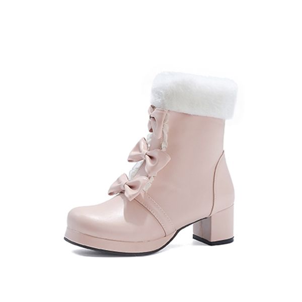 2021 the new sweet round-style toe winter plush snowboots bowknot middle platform with wedge women's ankle boots big size j8at, Black
2021 the new sweet round-style toe winter plush snowboots bowknot middle platform with wedge women's ankle boots big size j8at, Black
