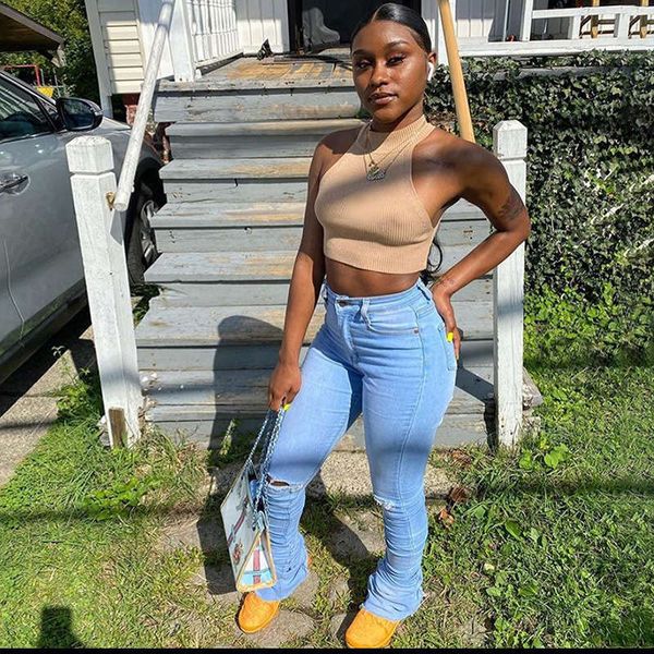 fall / winter 2020 new women's fashion fried street high waist tight hole casual jeans, Blue
fall / winter 2020 new women's fashion fried street high waist tight hole casual jeans, Blue