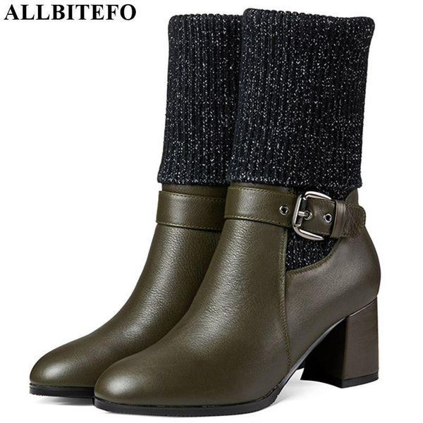 allbitefo real genuine leather+knitting wool women boots high heels ankle boots for women winter snow shoes leather, Black
allbitefo real genuine leather+knitting wool women boots high heels ankle boots for women winter snow shoes leather, Black
