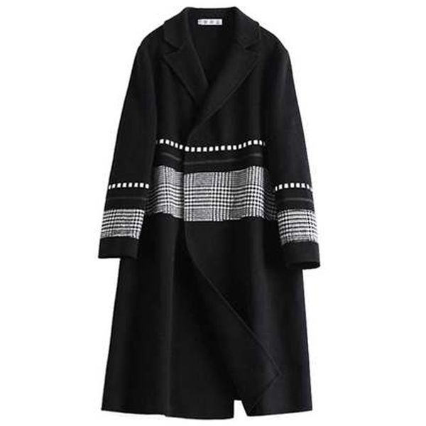 2021 autumn winter women's plaid female long fashion houndstooth plus size loose ladies woolen coats n595, Black
2021 autumn winter women's plaid female long fashion houndstooth plus size loose ladies woolen coats n595, Black