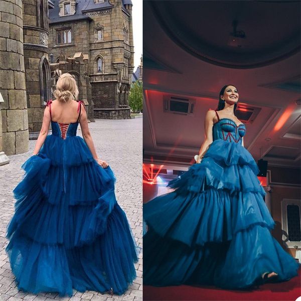 fashion design evening dresses tiered tulle spaghetti strap lace up prom dresses custom made sleeveless formal party gowns, Black;red
fashion design evening dresses tiered tulle spaghetti strap lace up prom dresses custom made sleeveless formal party gowns, Black;red