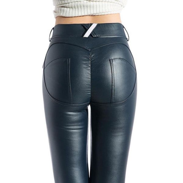 women's jeans pu leather pants women elastic waist hip push up black female leggings jegging casual skinny pencil, Blue
women's jeans pu leather pants women elastic waist hip push up black female leggings jegging casual skinny pencil, Blue