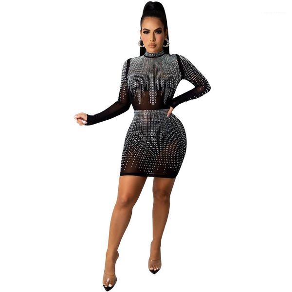 dress autumn rhinestone long sleeve crew neck perspective slim dresses fashion casual female clothing womens party, Black;gray
dress autumn rhinestone long sleeve crew neck perspective slim dresses fashion casual female clothing womens party, Black;gray