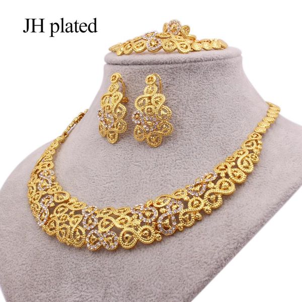nigeria dubai luxury jewelry sets for women party gold color necklace earrings bracelet ring african wedding gifts set, Silver
nigeria dubai luxury jewelry sets for women party gold color necklace earrings bracelet ring african wedding gifts set, Silver