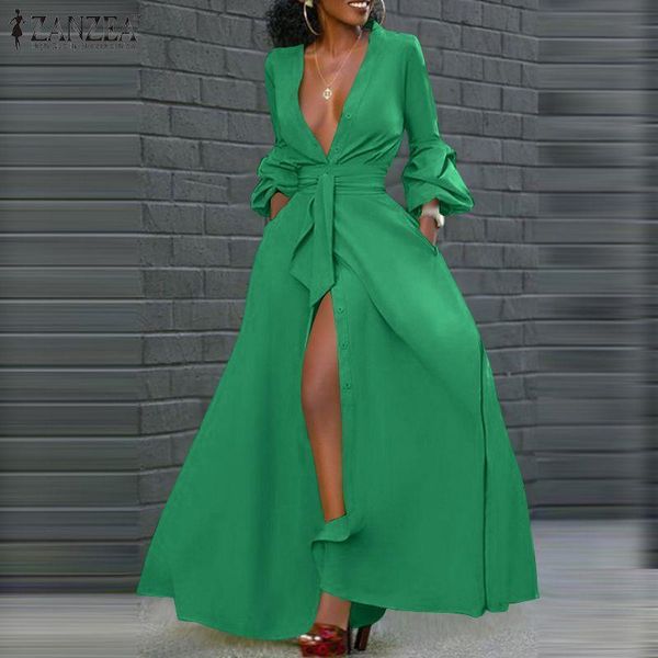 2020 zanzea fashion shirt dress women's summer sundress puff sleeve maxi vestidos female button solid robe plus size 5xl, Black;gray
2020 zanzea fashion shirt dress women's summer sundress puff sleeve maxi vestidos female button solid robe plus size 5xl, Black;gray