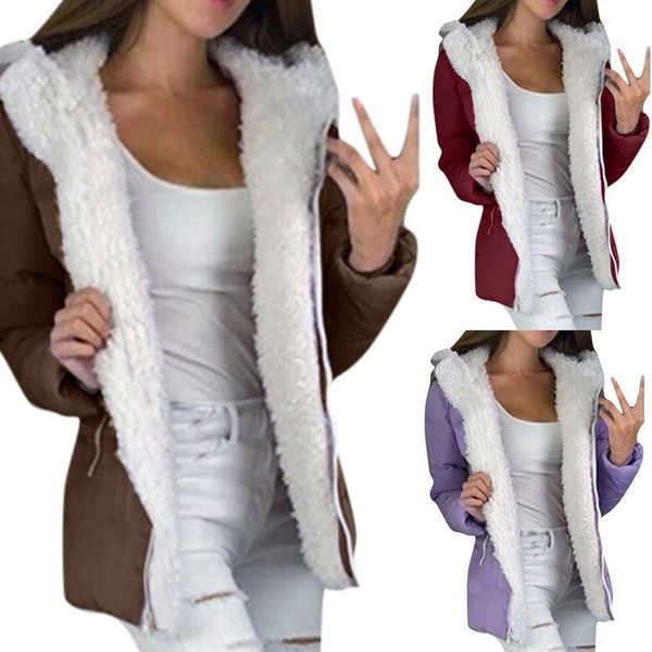 women lady winter casual solid color pockets zip up hooded jacket thick warmer loose coat drop shipping, Black
women lady winter casual solid color pockets zip up hooded jacket thick warmer loose coat drop shipping, Black