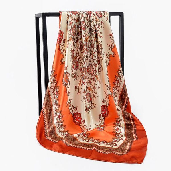 scarves 2pc sarves elegent women large square satin scarf printed 90x90cm autumn silk shawl wrap foulard sjaal bufandas a40, Blue;gray
scarves 2pc sarves elegent women large square satin scarf printed 90x90cm autumn silk shawl wrap foulard sjaal bufandas a40, Blue;gray