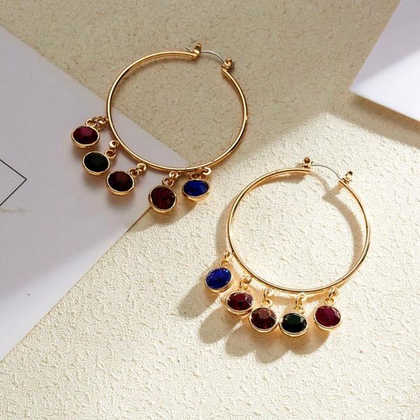 hoop & huggie oversize circle earrings for women girls vintage colorful crystal gem female fashion statement jewelry brincos, Golden;silver
hoop & huggie oversize circle earrings for women girls vintage colorful crystal gem female fashion statement jewelry brincos, Golden;silver