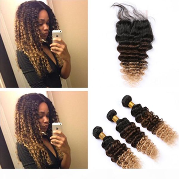 three tone peruvian deep wave human hair weave bundles with closure #1b 4 27 honey blonde ombre virgin hair lace closure with 3bundles, Black;brown
three tone peruvian deep wave human hair weave bundles with closure #1b 4 27 honey blonde ombre virgin hair lace closure with 3bundles, Black;brown