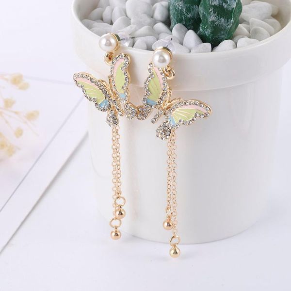 temperament fashion exaggeration popular butterfly pearl tassel earrings stud earrings long water drop dangling female gift girl, Golden;silver
temperament fashion exaggeration popular butterfly pearl tassel earrings stud earrings long water drop dangling female gift girl, Golden;silver