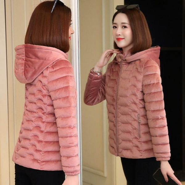 short gold velvet parka women cotton coat 2021 fashion slim large size down cotton padded coats outwear gray parka jacket female, Black
short gold velvet parka women cotton coat 2021 fashion slim large size down cotton padded coats outwear gray parka jacket female, Black
