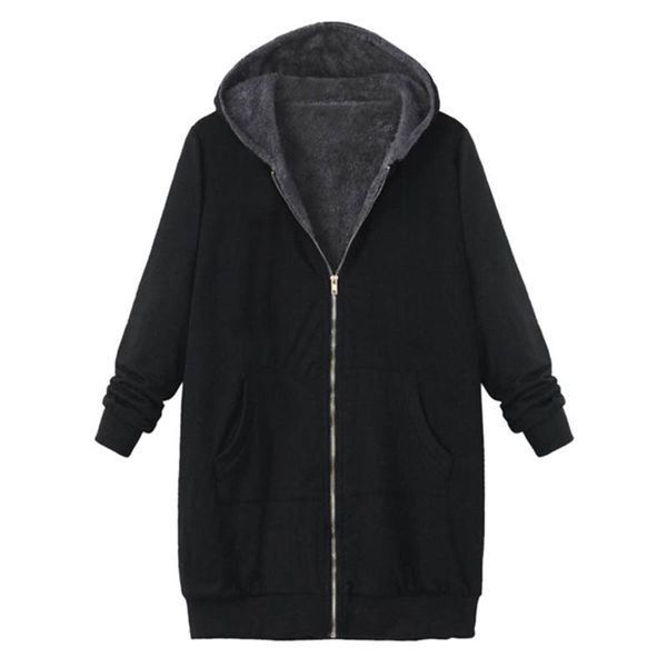 casual women hoodies coat zip up outerwears solid fleece jacket winter plus size thick plush outwear #t3g, Black;brown
casual women hoodies coat zip up outerwears solid fleece jacket winter plus size thick plush outwear #t3g, Black;brown