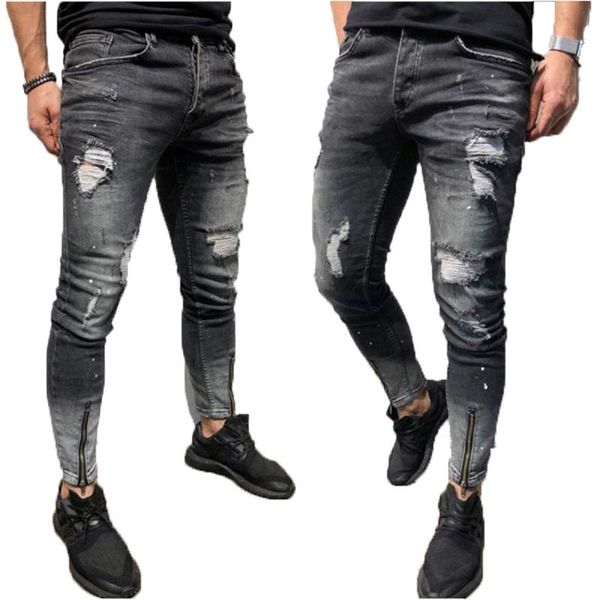 men's jeans black ripped men autumn casual stretch skinny distressed homme fashion ankle zipper denim pencil pants jeansy meskie, Blue
men's jeans black ripped men autumn casual stretch skinny distressed homme fashion ankle zipper denim pencil pants jeansy meskie, Blue