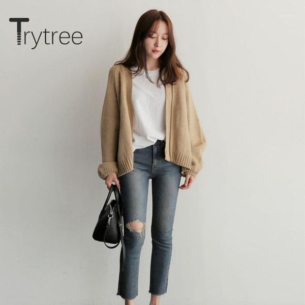 trytree 2020 autumn winter women coat casual cardigans loose solid knitting vintage 2 color fashion all-purpose style coat, Black
trytree 2020 autumn winter women coat casual cardigans loose solid knitting vintage 2 color fashion all-purpose style coat, Black
