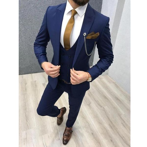 men's suits & blazers 2021 royal blue men peaked lapel custom made wedding tuxedos slim fit male (jacket+pants+vest), White;black
men's suits & blazers 2021 royal blue men peaked lapel custom made wedding tuxedos slim fit male (jacket+pants+vest), White;black