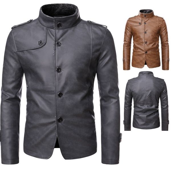 2022 autumn and winter stand-up collar men's fur leather jacket motorcycle youth coat, Black;brown
2022 autumn and winter stand-up collar men's fur leather jacket motorcycle youth coat, Black;brown