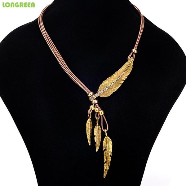 feather leaves crystal black leather rope multi-layer tassel necklace ladies clavicle sweater chain irregular geometric necklace, Silver
feather leaves crystal black leather rope multi-layer tassel necklace ladies clavicle sweater chain irregular geometric necklace, Silver