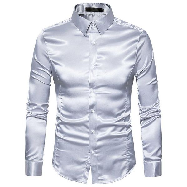 men's casual shirts autumn fashion personality bright long-sleeved lapel shirt, White;black
men's casual shirts autumn fashion personality bright long-sleeved lapel shirt, White;black