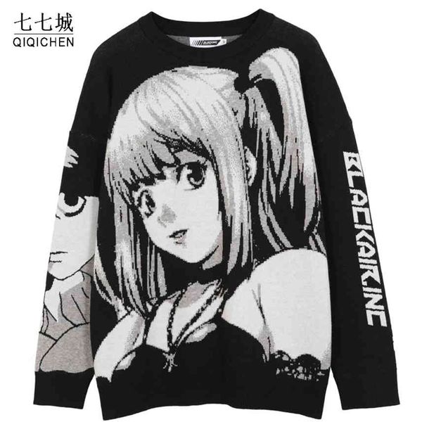 men's and women's knitted vintage sweaters, harajuku, gothic, japan, spring, White;black
men's and women's knitted vintage sweaters, harajuku, gothic, japan, spring, White;black