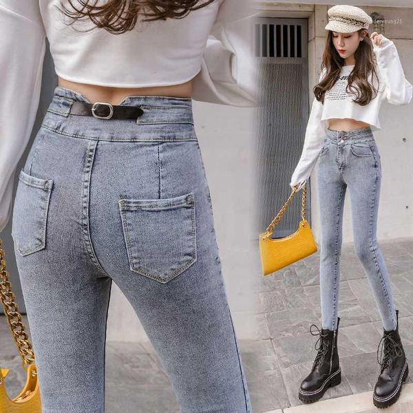 women's jeans women's 2021 autumn high-waisted breasted belt is thinner skinny slim pants1, Blue
women's jeans women's 2021 autumn high-waisted breasted belt is thinner skinny slim pants1, Blue