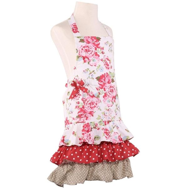 apron cotton home canvas with cooking flounces kitchen