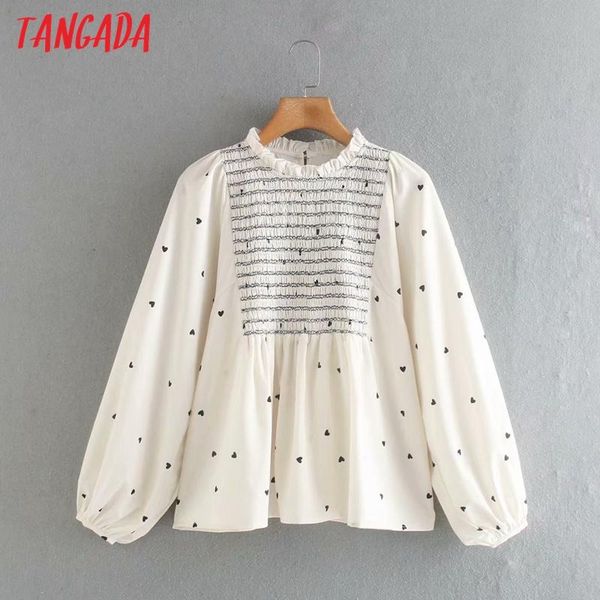 tangada women retro heart print pleated blouse lantern long sleeve chic female casual loose shirt blusas femininas xn139, White
tangada women retro heart print pleated blouse lantern long sleeve chic female casual loose shirt blusas femininas xn139, White
