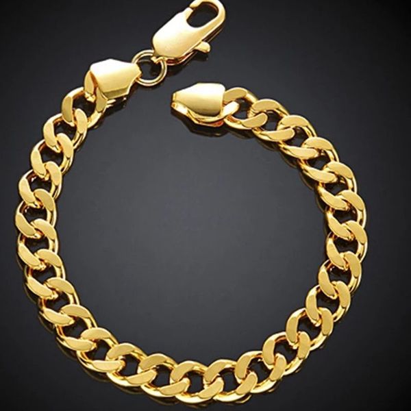 heavy massive 18k yellow gold filled mens womens bracelet chain cuban link jewelry 20cm, Black
heavy massive 18k yellow gold filled mens womens bracelet chain cuban link jewelry 20cm, Black
