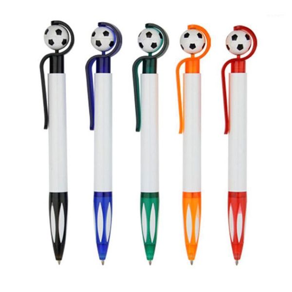 ballpoint pens 5 pcs/lot pen 0.5mm blue ink writing supplies ball cute football korean school for student stationery1, Blue;orange 
ballpoint pens 5 pcs/lot pen 0.5mm blue ink writing supplies ball cute football korean school for student stationery1, Blue;orange