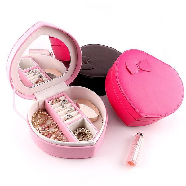 2020 creative heart shape jewelry box display organizer holder with mirror portable pu leather travel case storage julery box, Pink;blue
2020 creative heart shape jewelry box display organizer holder with mirror portable pu leather travel case storage julery box, Pink;blue