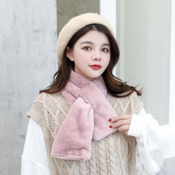 scarves korean style pure color fur collar faux scarf plush cross winter warm all-matching women, Blue;gray
scarves korean style pure color fur collar faux scarf plush cross winter warm all-matching women, Blue;gray