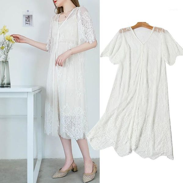 summer long lace beach cover up women hollow out sunscreen v neck bikini swimsuit cover white lace long loose n2041, Tan;black
summer long lace beach cover up women hollow out sunscreen v neck bikini swimsuit cover white lace long loose n2041, Tan;black