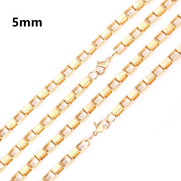 5mm width 60cm long box chains necklacess stainless steel gold color long necklace accessories party bulk sale 2021 new, Silver
5mm width 60cm long box chains necklacess stainless steel gold color long necklace accessories party bulk sale 2021 new, Silver